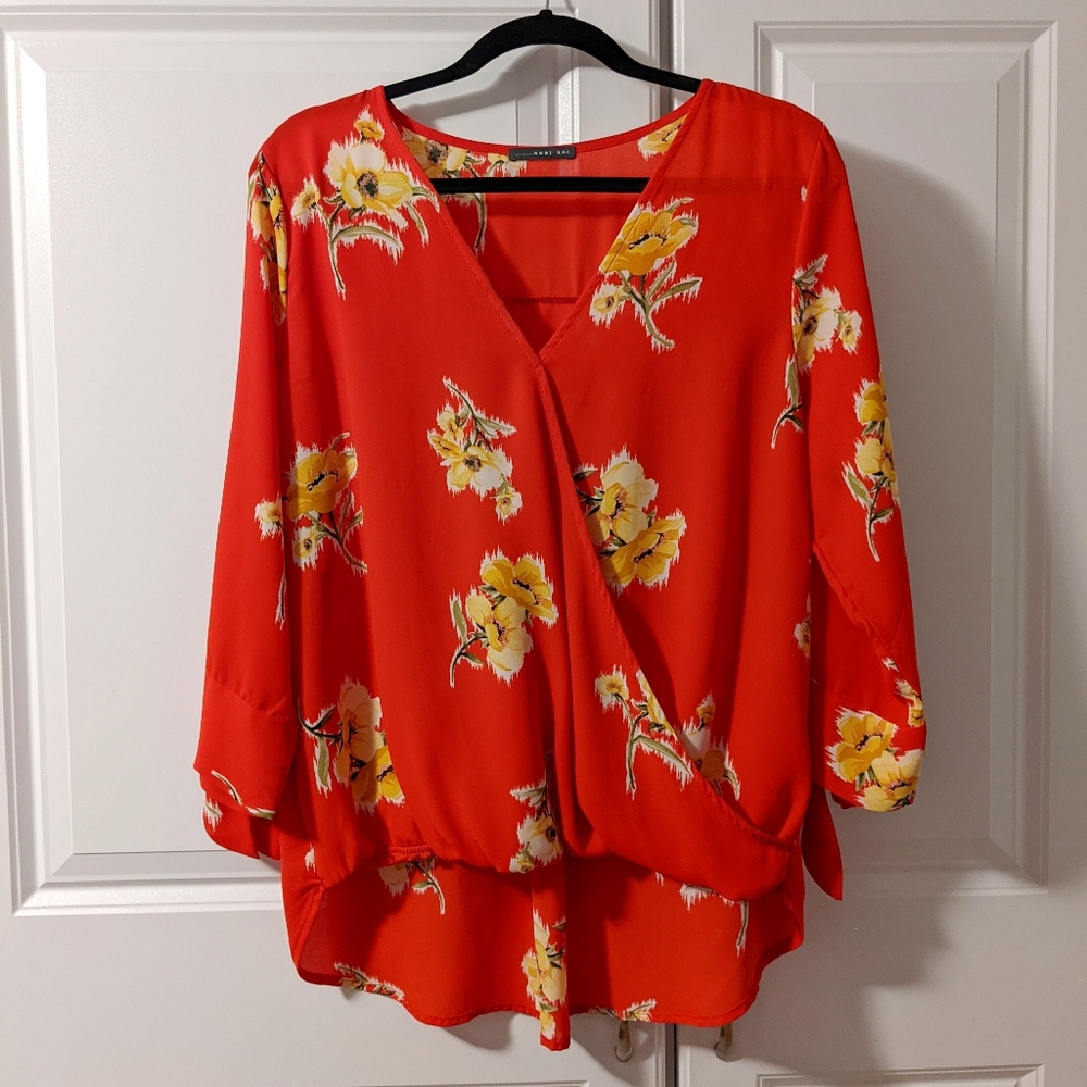 West Kei size L wrap blouse